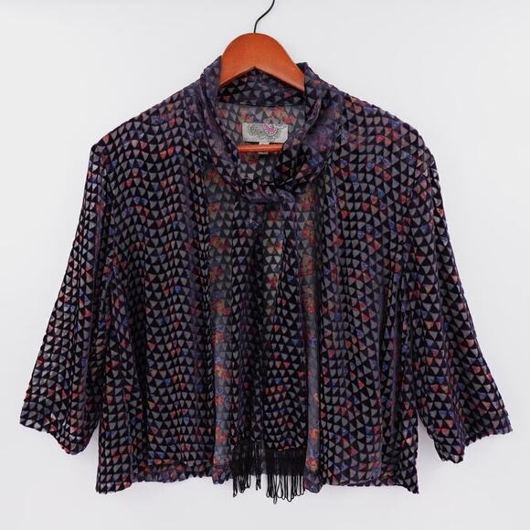 Urban Outfitters Ecote Cardigan Top Womens Medium Purple Burnout Academia Witchy - Picture 1 of 15